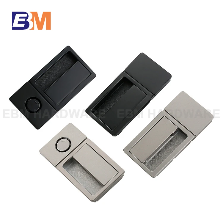 Minimalist recessed door lock,invisible embedded flat lock,single tongue magnetic suction door handle lock