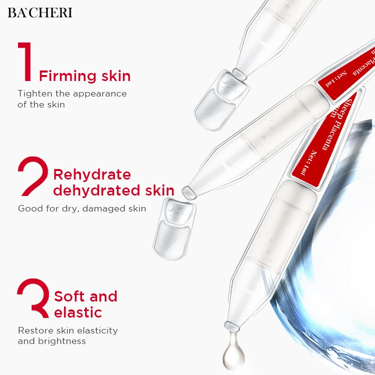 Private Label Skin Care Natural Organic  Anti Aging Anti Wrinkle Moisturizing Sheep Placenta Skin Repair Ampoule Face Serum