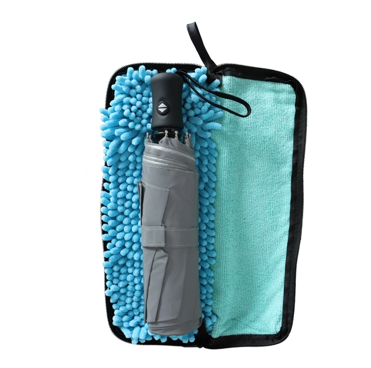 Wet Umbrellas Bag Thicker Chenille Folding Umbrellas Sleeve Cover Portable Waterproof Case for Storage Carry Travel Outdoor