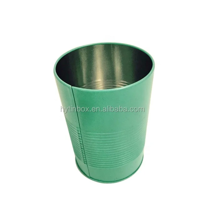 personalized round & oil drum & barrel shape metal tin pen holder with raised rings