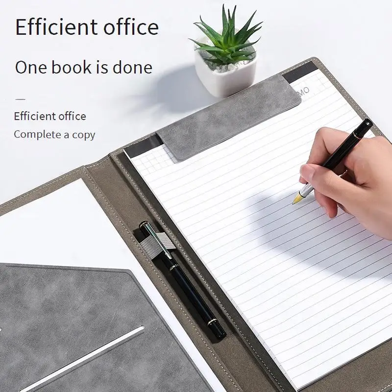 Настраиваемый A4 PU кожаная папка магнитная многофункциональная раскладушка для встреч поставщик