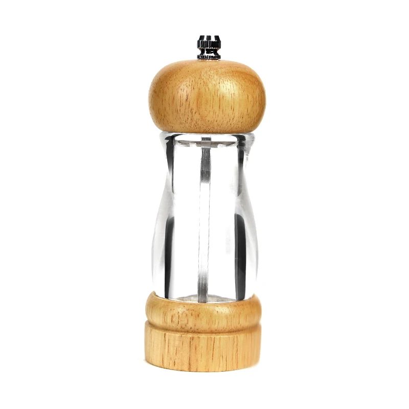 Popular 5.5inch Wooden Spice Pepper Grinder / Salt And Pepper Mill