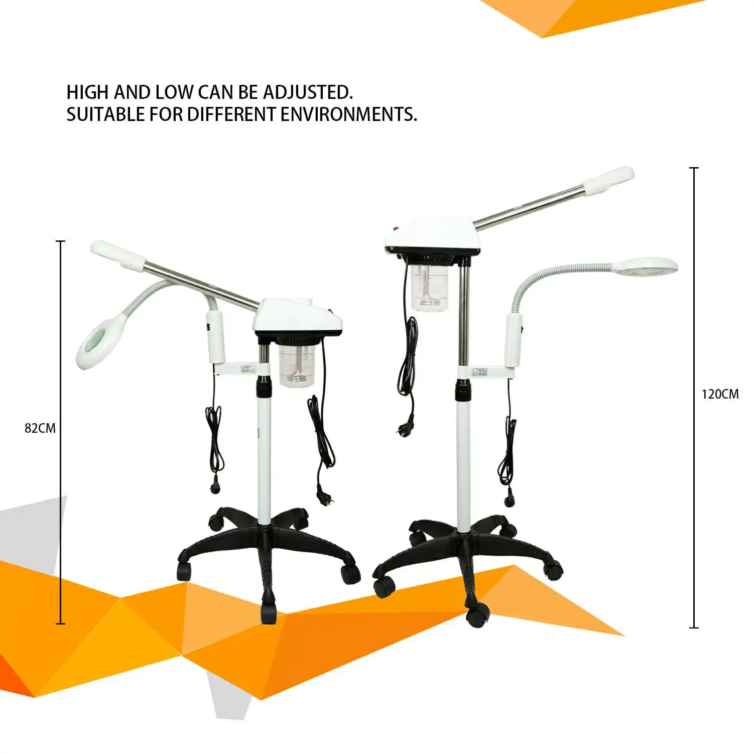 
Concise Home 2 IN 1 Home Spa Beauty Salon With LED 5X Magnifying Lamp Professional Stand Ozone Face Steamer Mist Nano Sprayer 