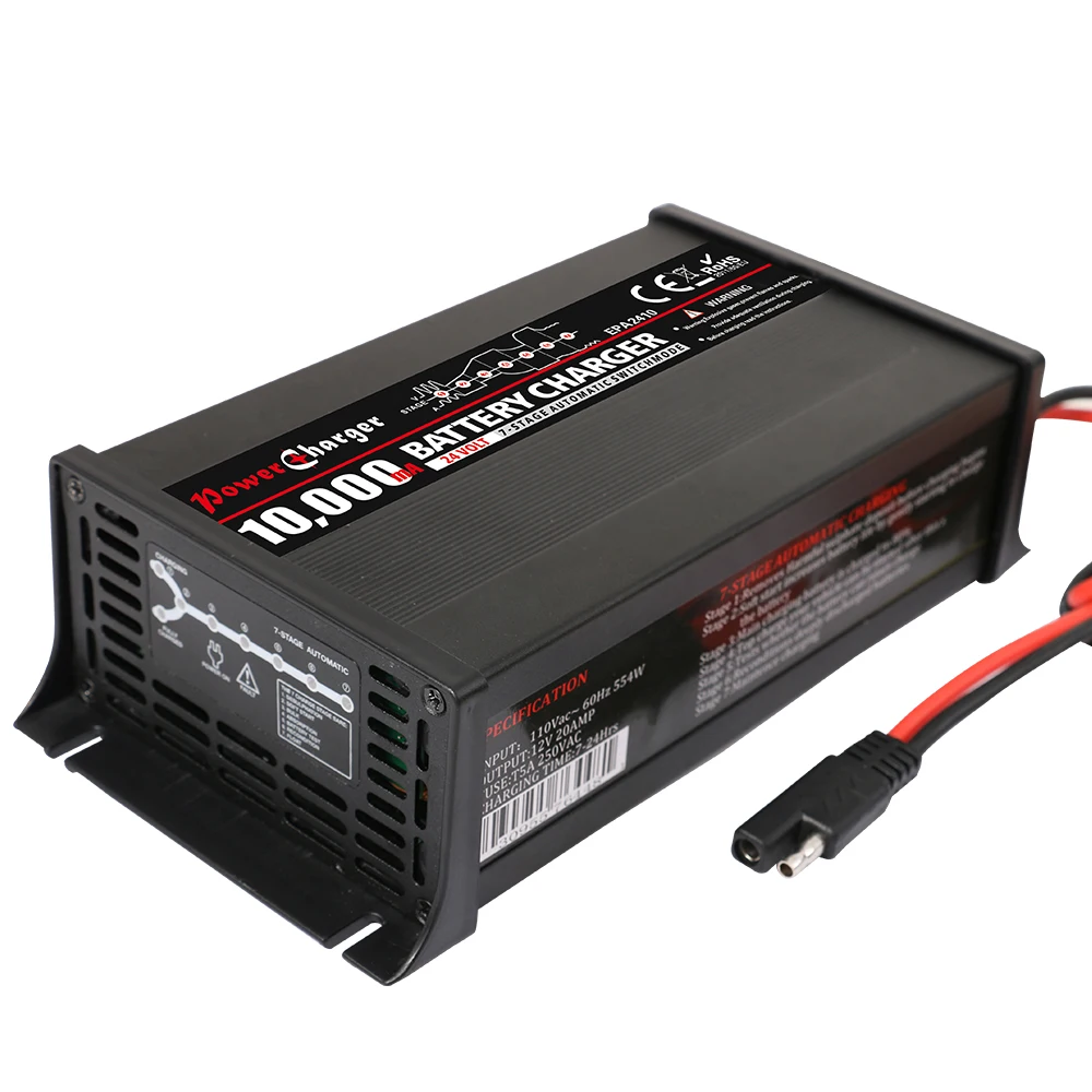 24 В 10A автоматическая интеллектуальная 7 этапов свинцово-кислотная батарея smart зарядное устройство зарядки