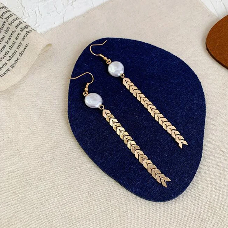 925 silver wheat ear three piece set temperament pearl bracelet necklace earrings combination texture Tassel Earrings