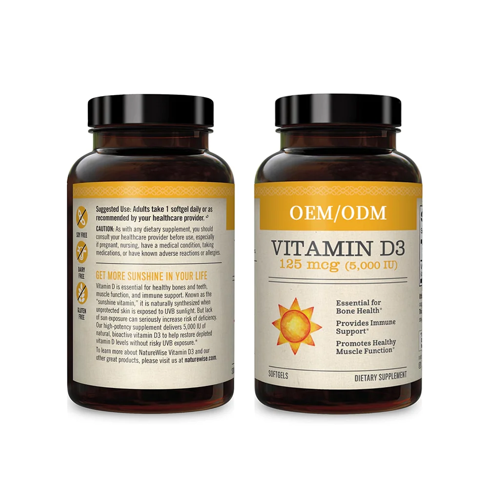 Oem индивидуальная этикетка VIT D3 5000 IU K2 органический липосомальный веганский витамин софтгели для поддержки иммунной кости взрослых