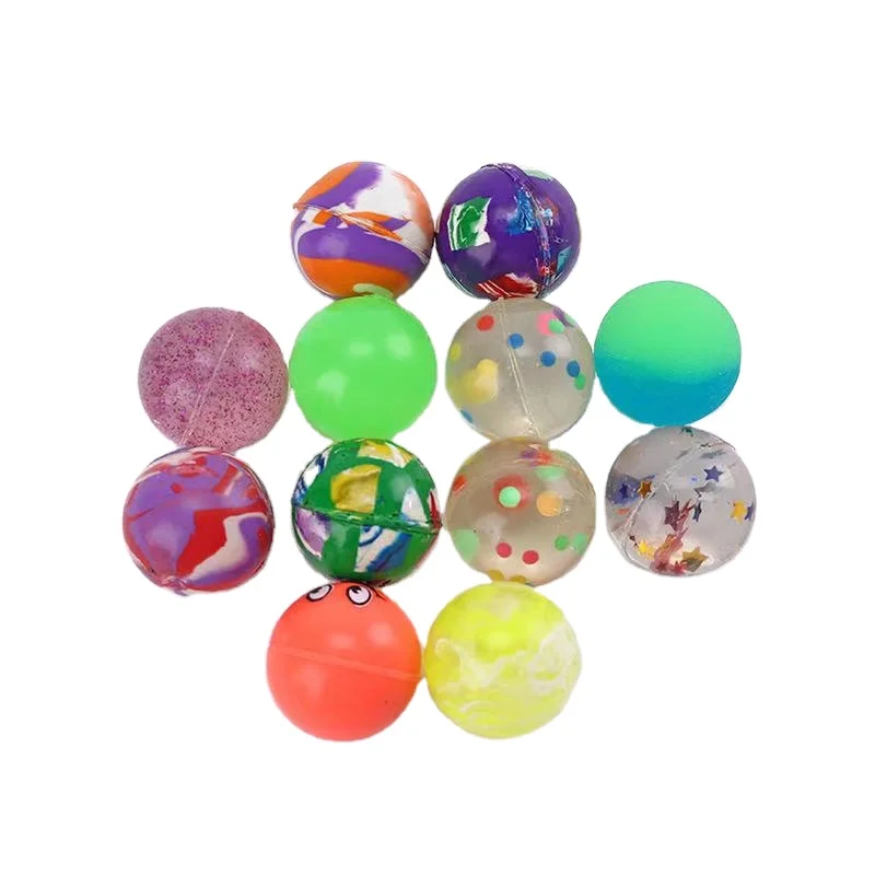 Plastic rubber toys 32mm bouncy ball for kids toys