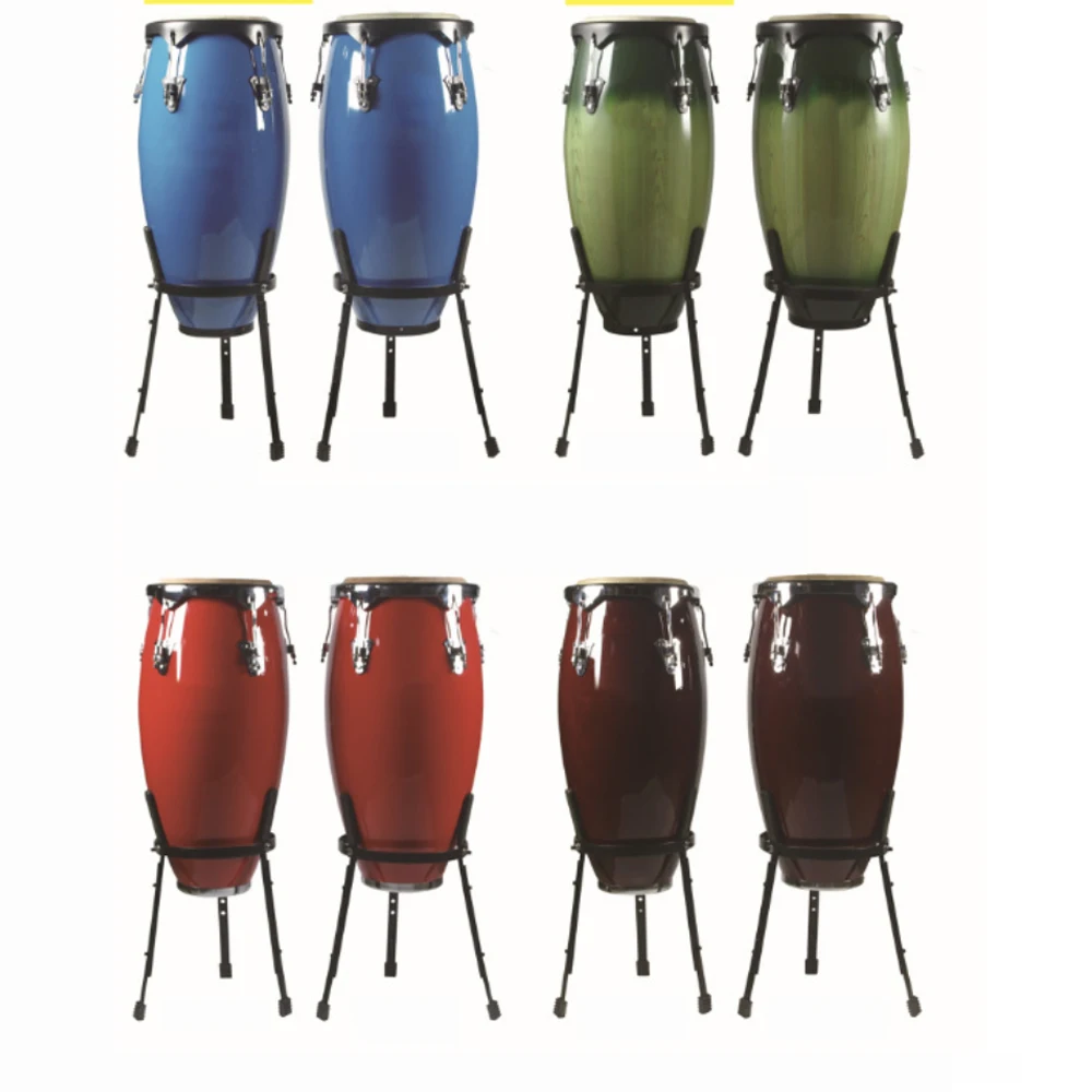 Professional Latin Percussion Musical Instrument Wooden Conga Drum With Stand