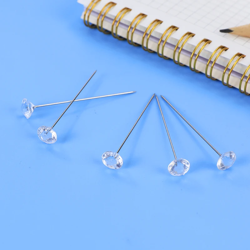 China manufacture High Quality Transparent Crystal Head Pins diamond pin Safety Pins