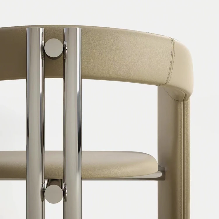 Italian designer to figure custom high-end restaurant leather chair villa restaurant chair dining chair