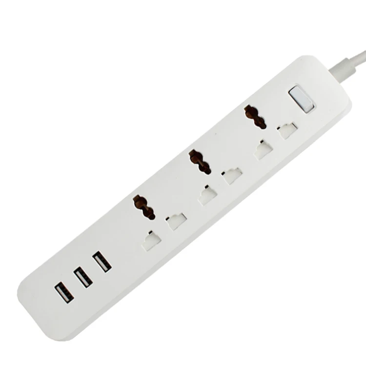 Wholesale price 3 USB multi 3 British standard socket smart Power strip multi-function charger