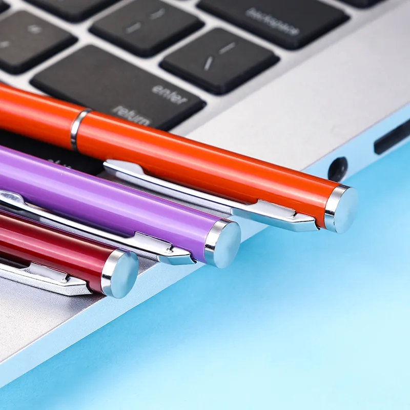 Custom promotional promotion high quality  slim metal twist  ballpoint  pen with print logo