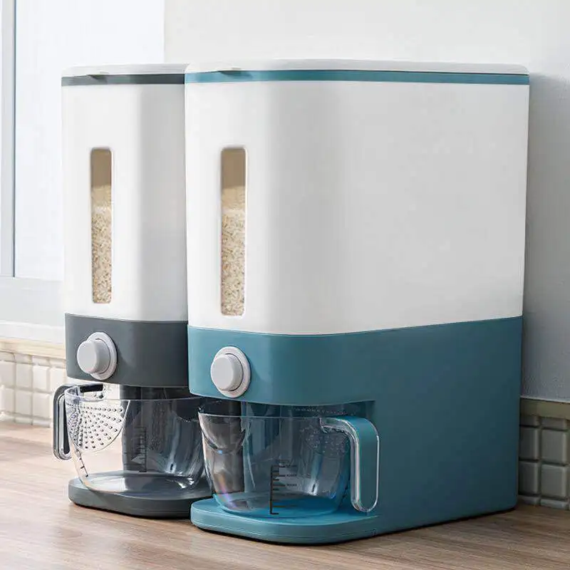 New Rice Bucket Dust Proof Food Storage Container Kitchen Storage Cans Detachable Grain Storage Bucket Cereal Rice Dispenser