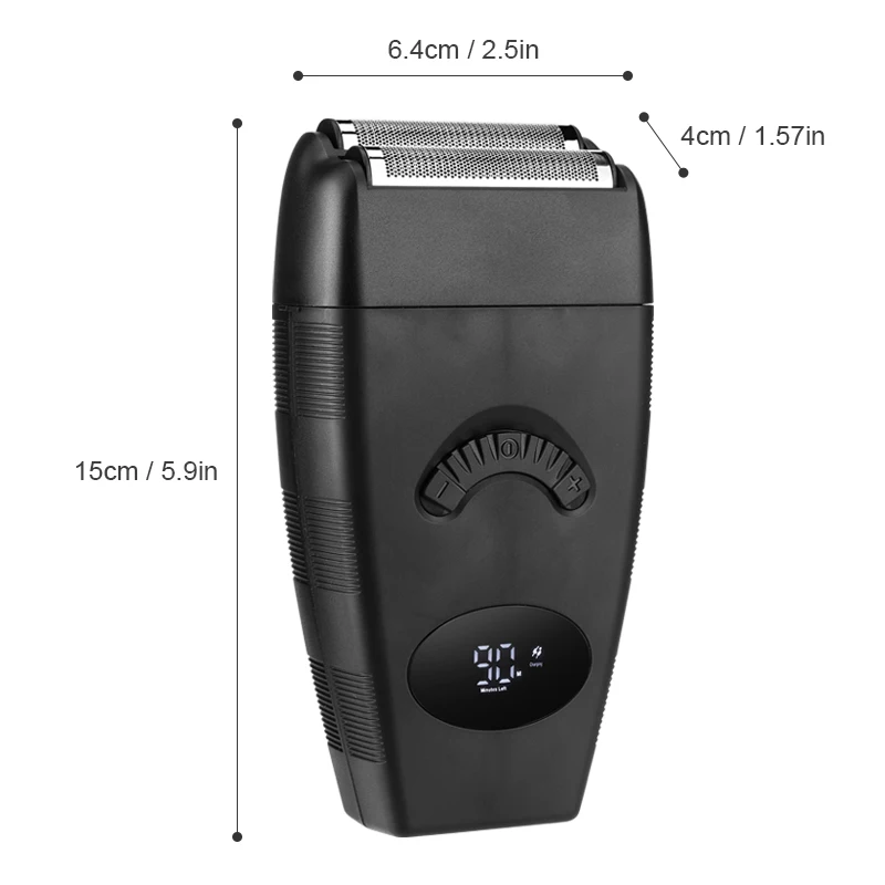 Resuxi 2206 Twin Blade Wireless Rechargeable Electric Portable Waterproof Black Foil Shaver