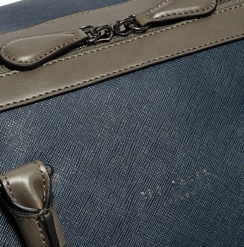 Custom logo waterproof mens genuine leather duffle bag for gym and sports