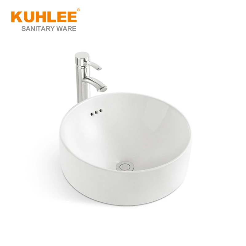 Round Sinks White Ceramic Hand Wash Bathroom Sink Basin Porcelain Sanitary Ware Table Top Art Basin
