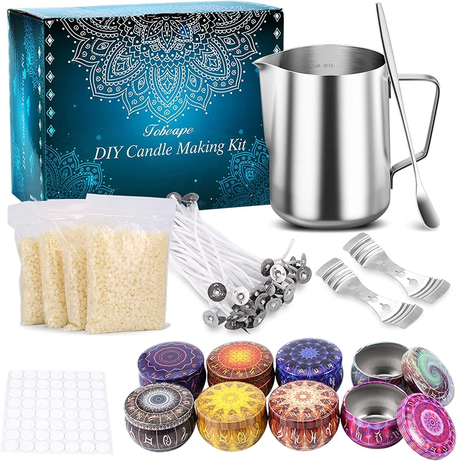 
Complete DIY Soy Wax Tin Candle Making Kit 