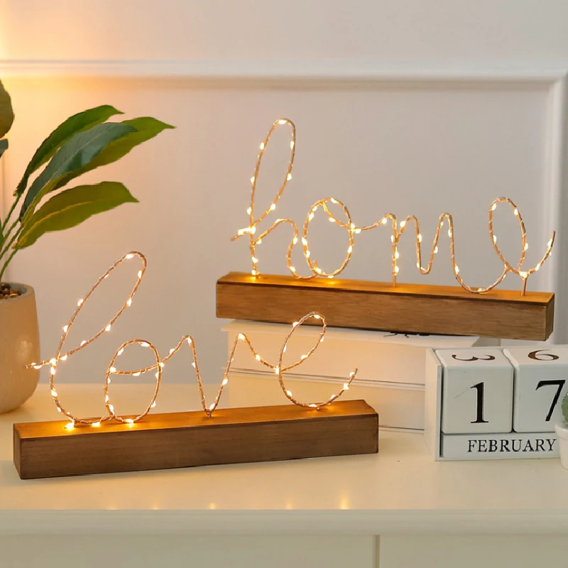 New Products Letter Table Decoration  Love Home LED Art Lights Battery Operate for Night Light and Decoration