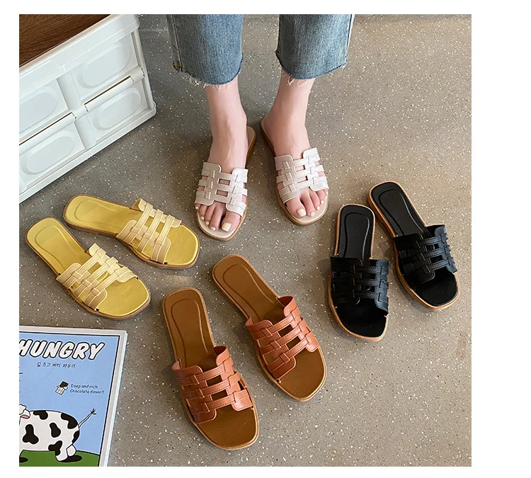 Ladies summer Mesh women Slippers Home Fashion Outwear Beach Sandals Slippers Flat PVC Bottom Slippers