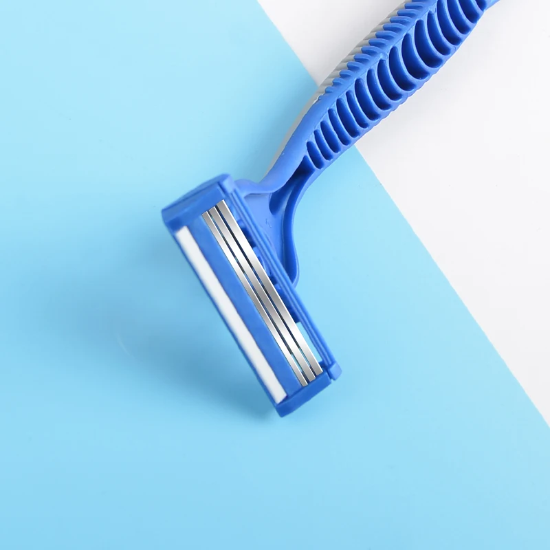 Max 3pcs Triple Blade Rubber Handle Disposable Razor For Man