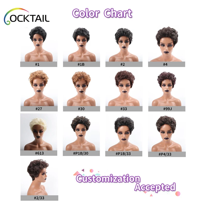 Short Silky Straight Wave Synthetic Wigs Kanekalon Fiber Different Colors Synthetic Wigs In Stock