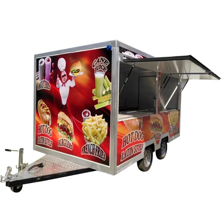 11ft commercial food van concession street mobile food truck cart fast food trailer for sale usa europe Australia