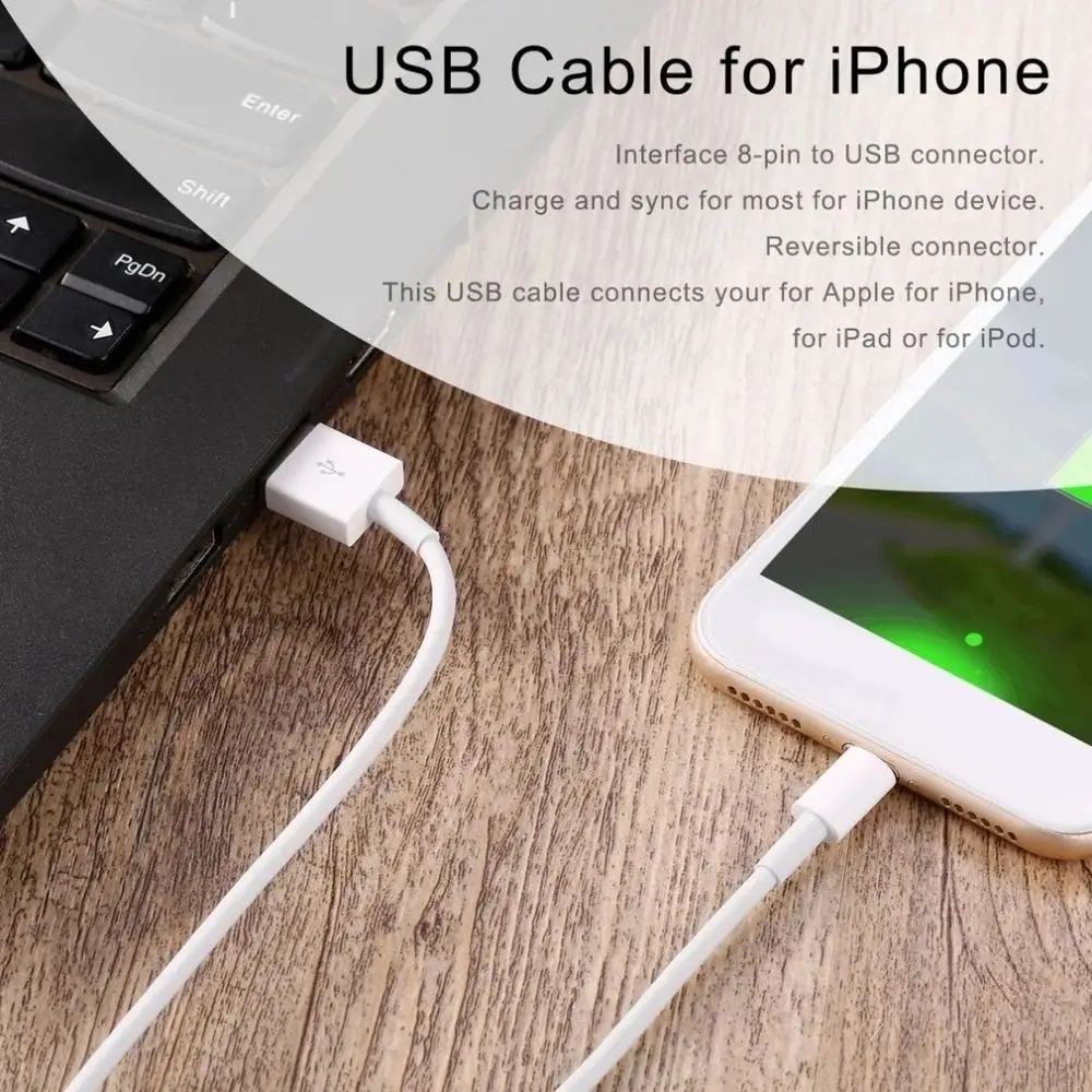  USB-кабель для iPhone 12 Pro Max зарядное устройство зарядный кабель