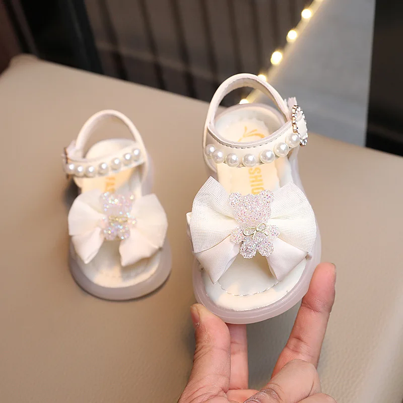 Summer New Arrival High Quality Baby Princess dress Shoes Toddler Soft soles Breathable Leather Girls Shoes with bow
