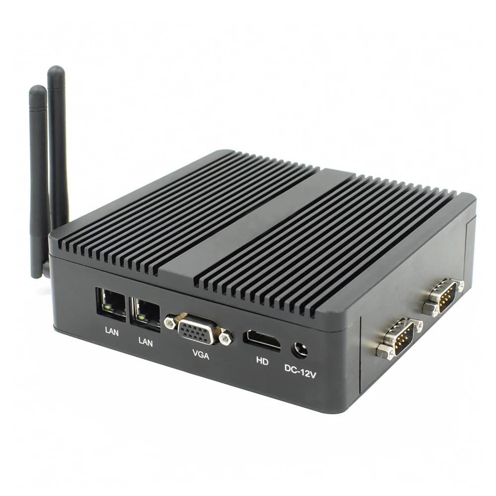 
Fanles pc computer Intel celeron 1900 HD+VGA 2 Gigabit LAN 2COM Win10 pc gamer computers laptops and desktops for VOIP 