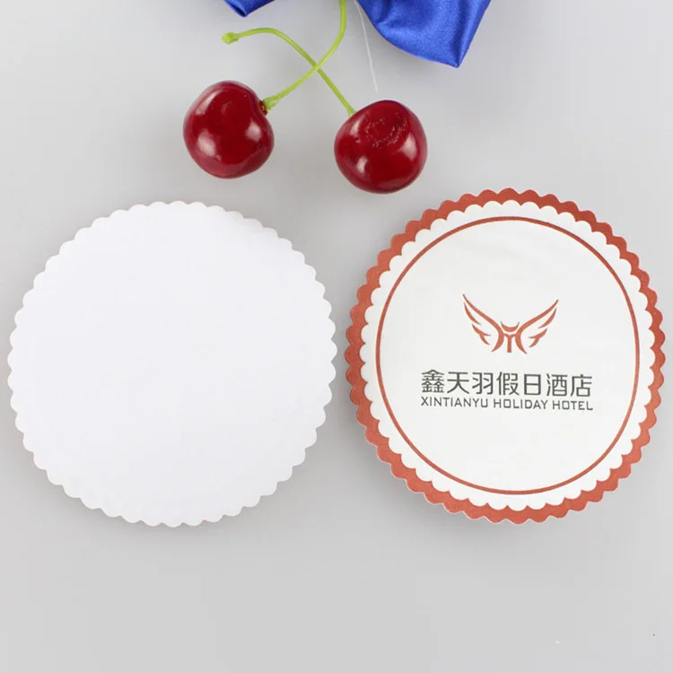 
Eco-Friendly Custom logo Advertising Table Use Blank Natural Water absorption Paper Coaster 