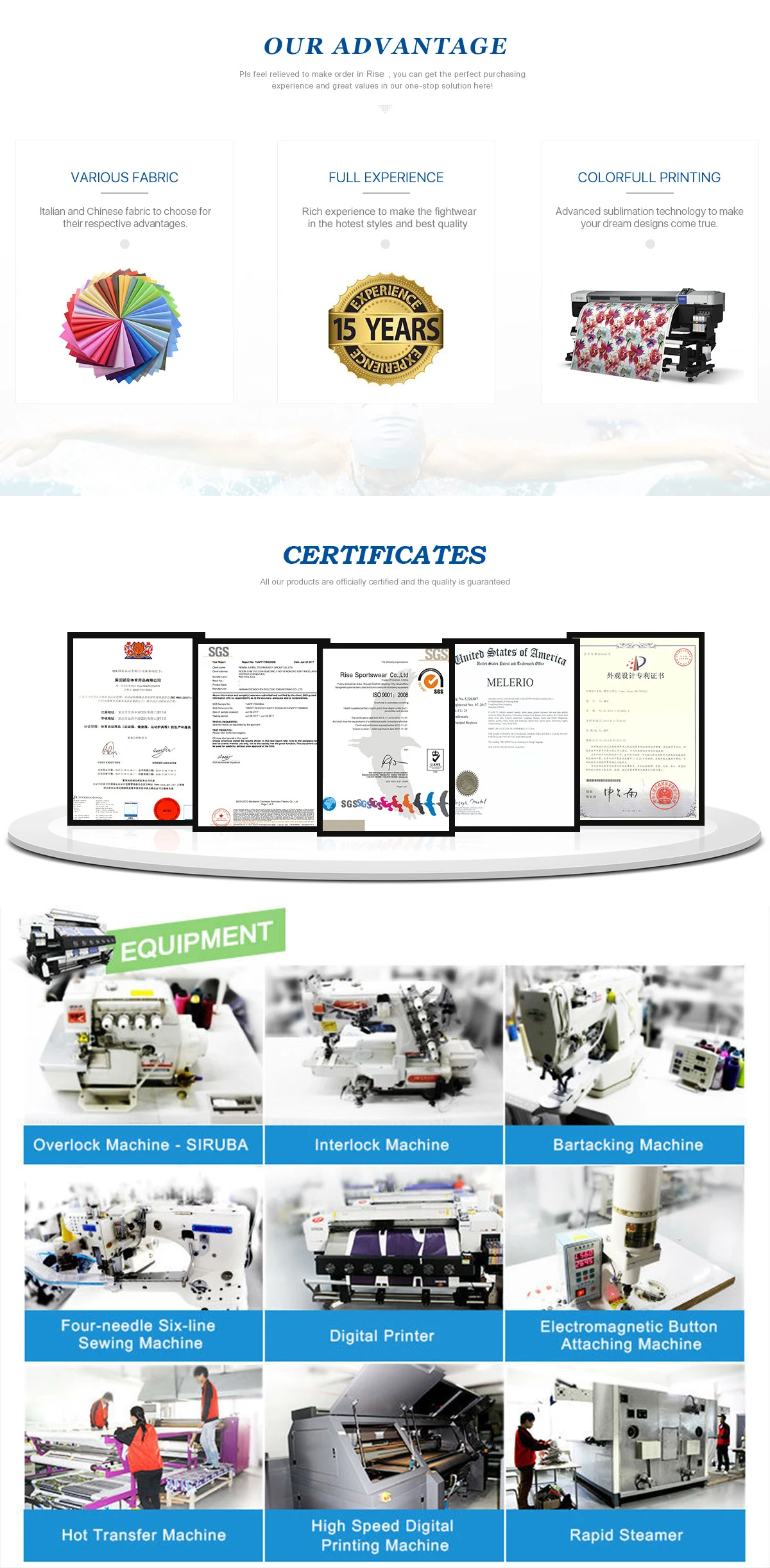 Advantage & Equipment
