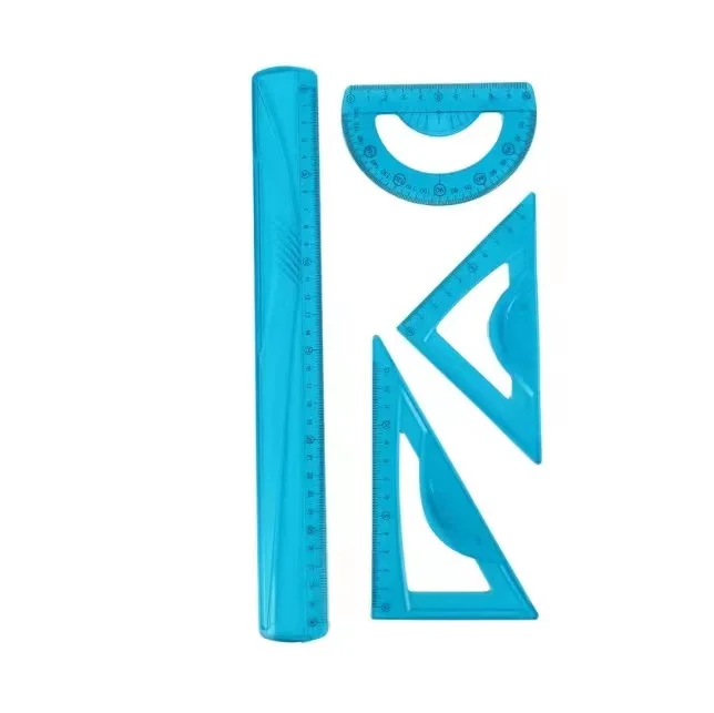 Wholesale 15CM 20cm 30cm clear plastic flexible ruler set for school stationery supplies kids 3pcs 4pcs soft rule