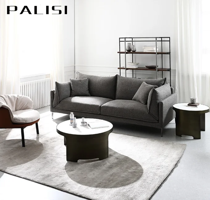 Stylish 1+2+3 Cushion Sofa Set Furniture Cozy Feather Backrest Minimalism Living Room 3 seat Nordic Sofa Couch