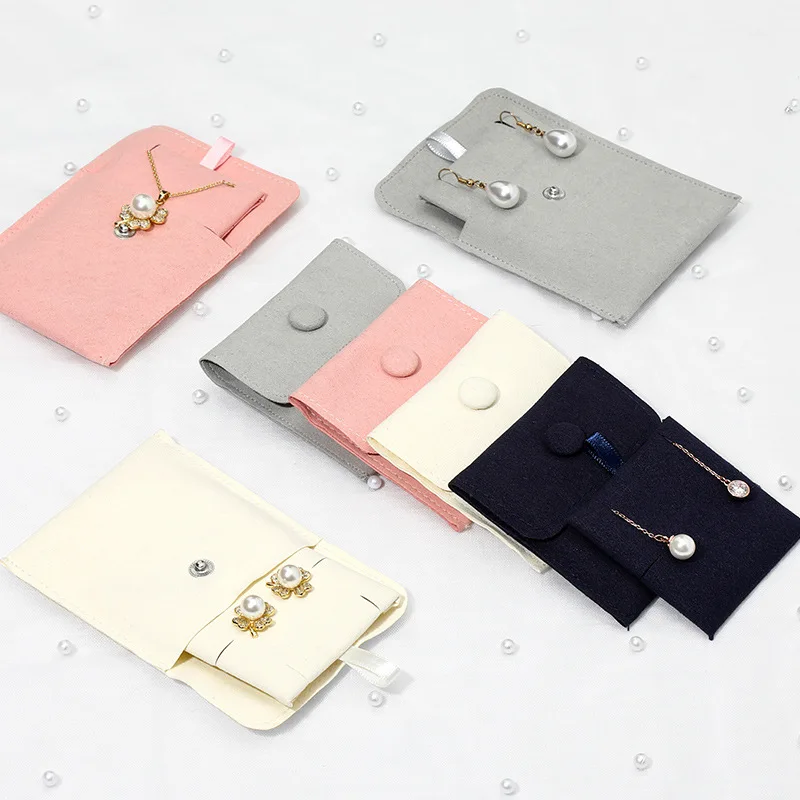 Custom Microfiber Jewelry Pouches,Jewelry Packaging Button Bags,Handmade Round Jewelry Pouch With Logo