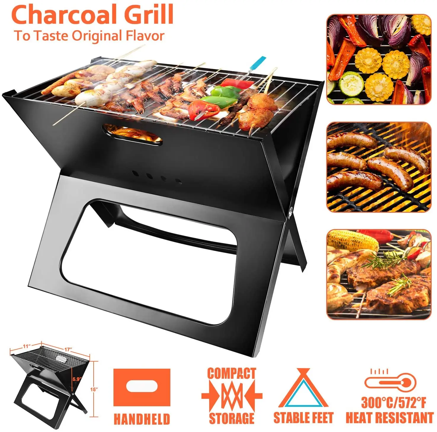 X type mini barbecue grill folding portable bbq grill portable barbecue outdoor diy charcoal smokeless grill
