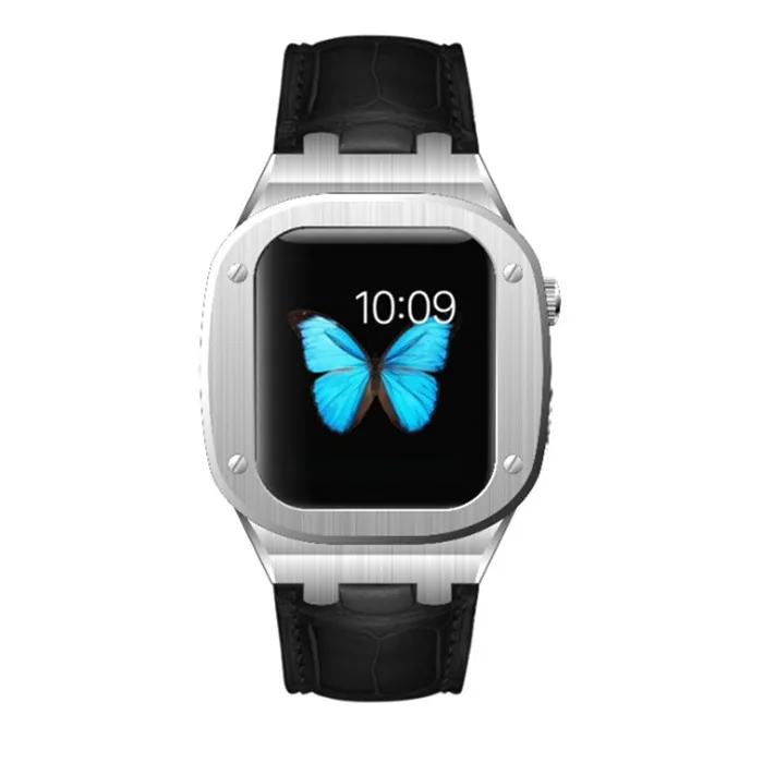 Чехол для apple watch версии 7 Высокое качество Роскошный изготовленный на заказ Логотип 316 футляр часов из нержавеющей стали 4/5/6/7 44