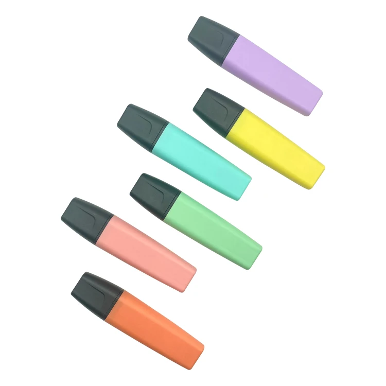 Personalised Promotional rainbow Jumbo Highlighter Pen Chisel Tip Combo Child Safe Scented Highlighter Marker Pen Sets