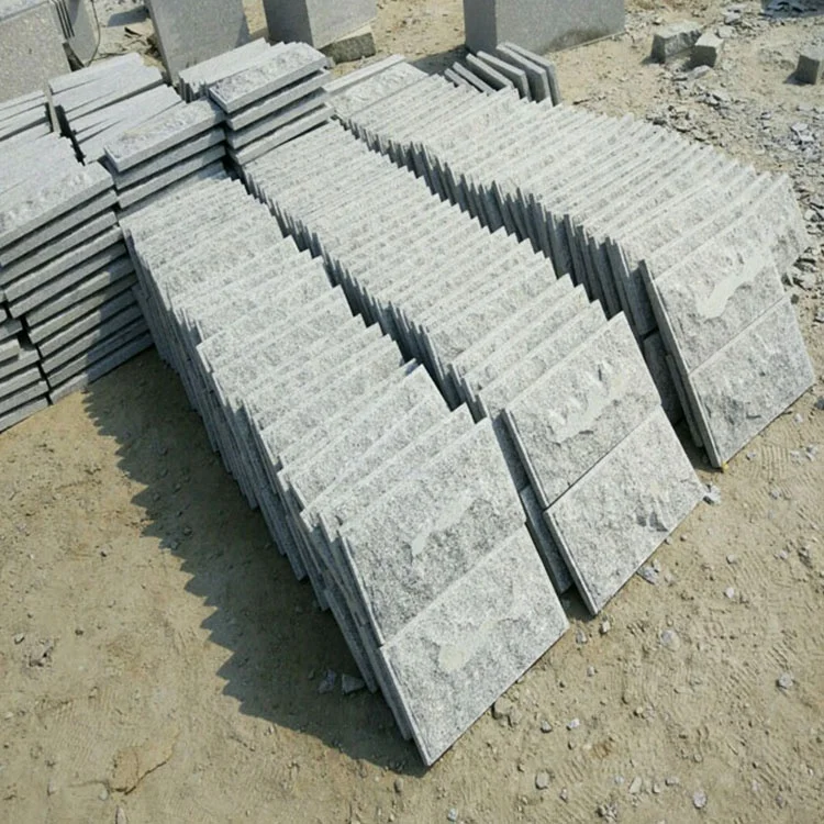 China Factory Manufacture Grey Granite Mushroom Stone block walls natural split surface granite wall stack stone