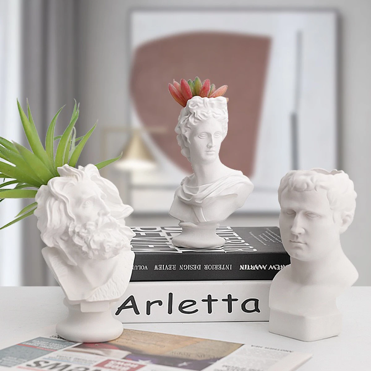 greek figurines vase modern david succulent flower pot&planter Famous Carving Classic Sculpture Home Decor For Indoor