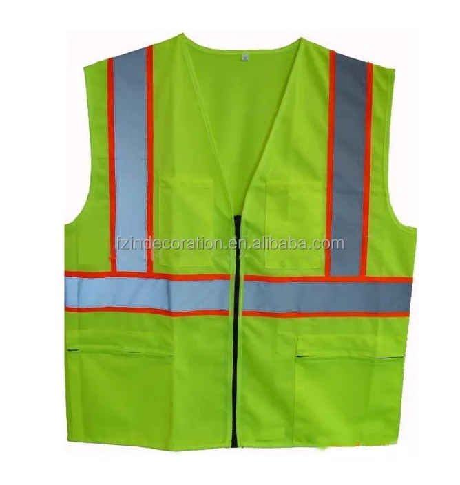wholesale Traffic Work Construction Safety Mesh Vest With Fluorescent Yellow Safety Reflective Vest With Pockets