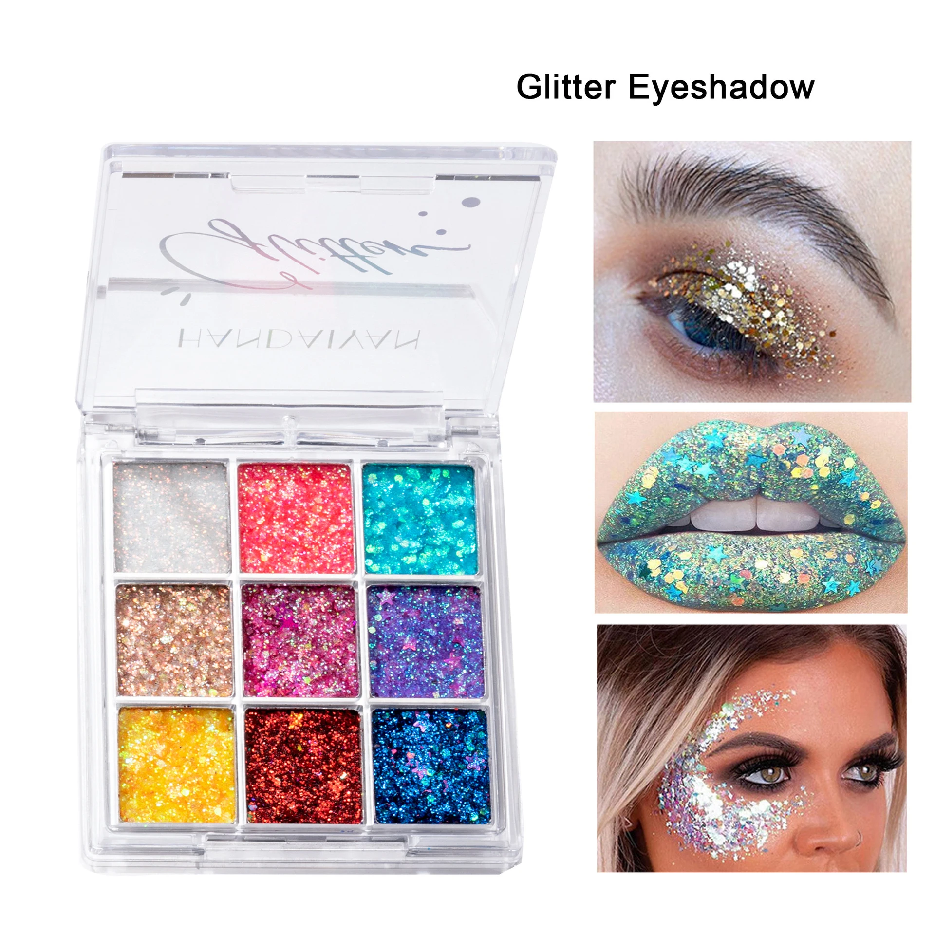 Private label  9 Color Latest Design Shimmer Glitter Eyeshadow Quality Pigment Factory Direct Wholesale
