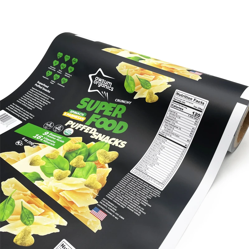 Настраивай матовая печатная пленка упаковка для пищевых продуктов рулон Пластиковая Пленка ламинирования рулоны чипсов bopp cpp материал