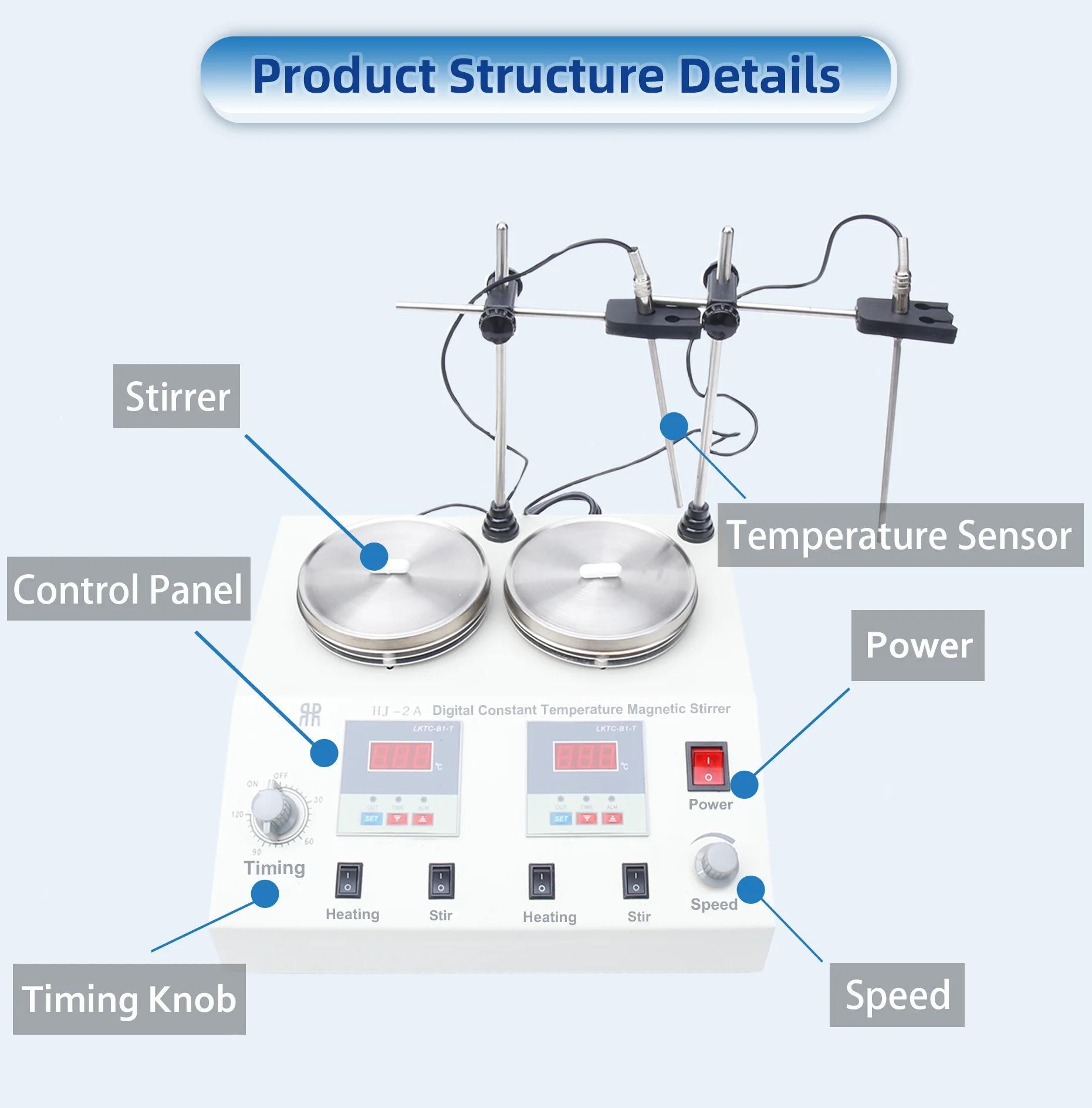 Laboratory Hot Plate Heating HJ-2A Magnetic Stirrer for sale, Lab Use /magnetic mixer stirrer with the best price