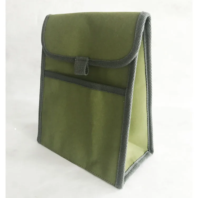 Reusable insulated washable brown tyvek kraft paper lunch cooler bag