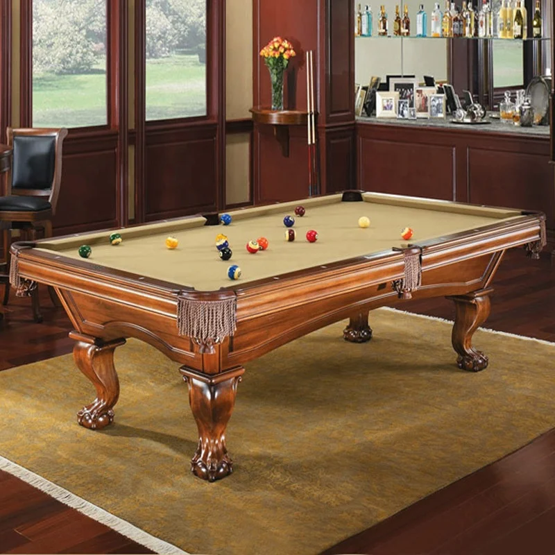 Factory Manufactory Cheap Price American Style Solid Wood Legs Custom Carved Billiard Pool Table
