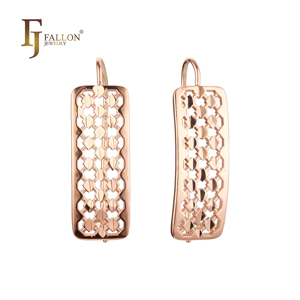 F82100569 FJ Fallon модные ювелирные изделия из Проволочной проволоки серьги с покрытием 585 розового золота на основе латуни