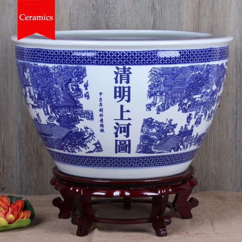 Fashionable Chinese style Household Ceramic decorations big Ceramic flower pots