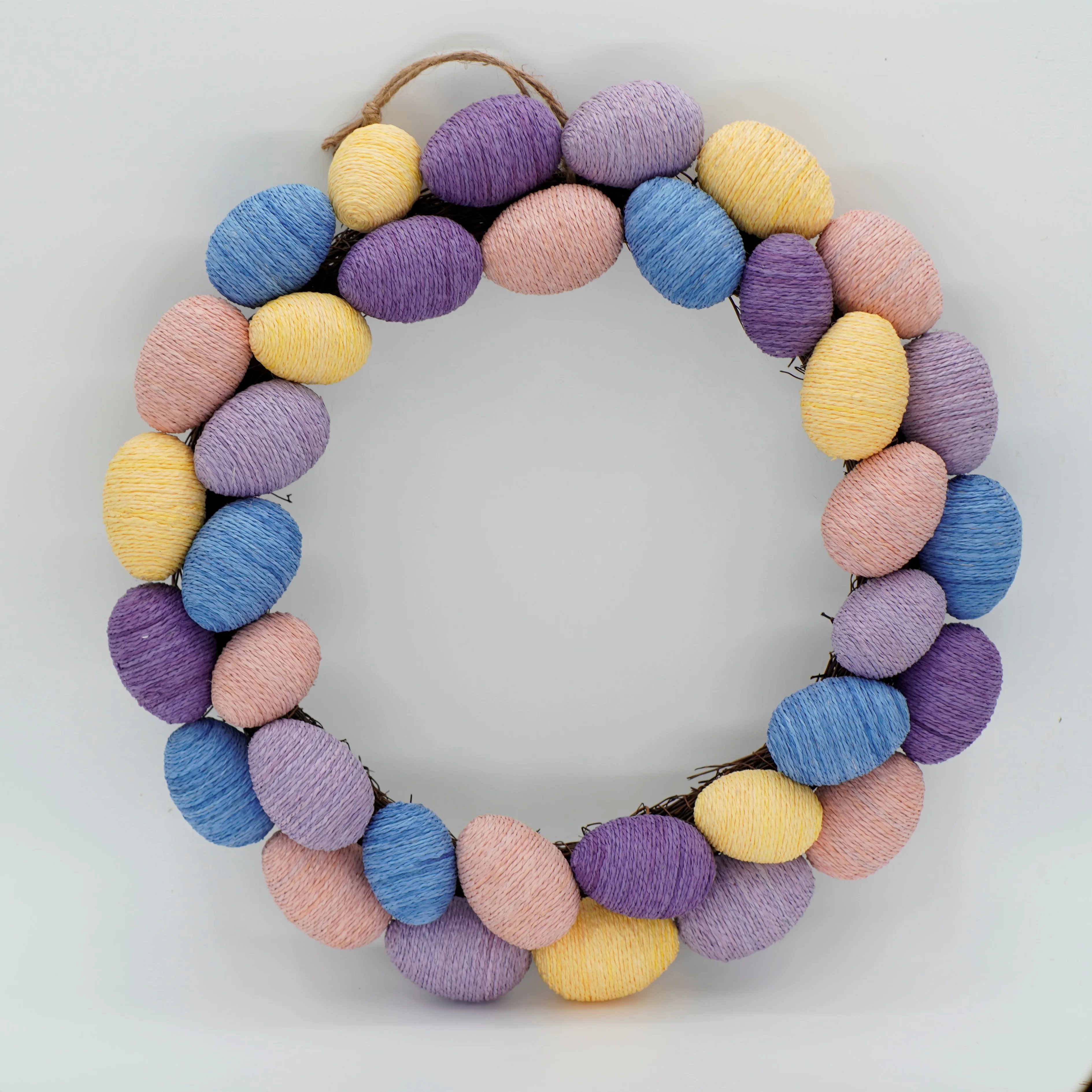 GY BSCI Hot Sale Easter Decoration Handmade Art Craft Colorful Egg Spring Wreath