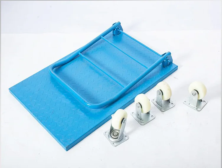 Foldable goods transport handle trolley