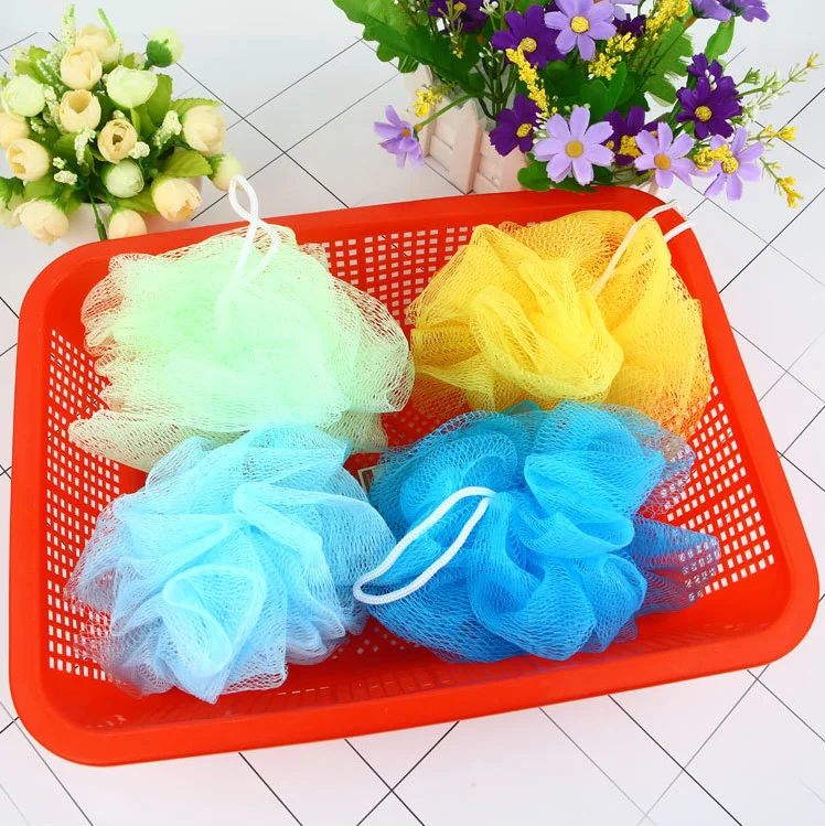 Cheap Nylon Bath Shower Ball Customized Color Exfoliating 40g shower mesh bath ball loufa sponge net pouf luffa soap saver